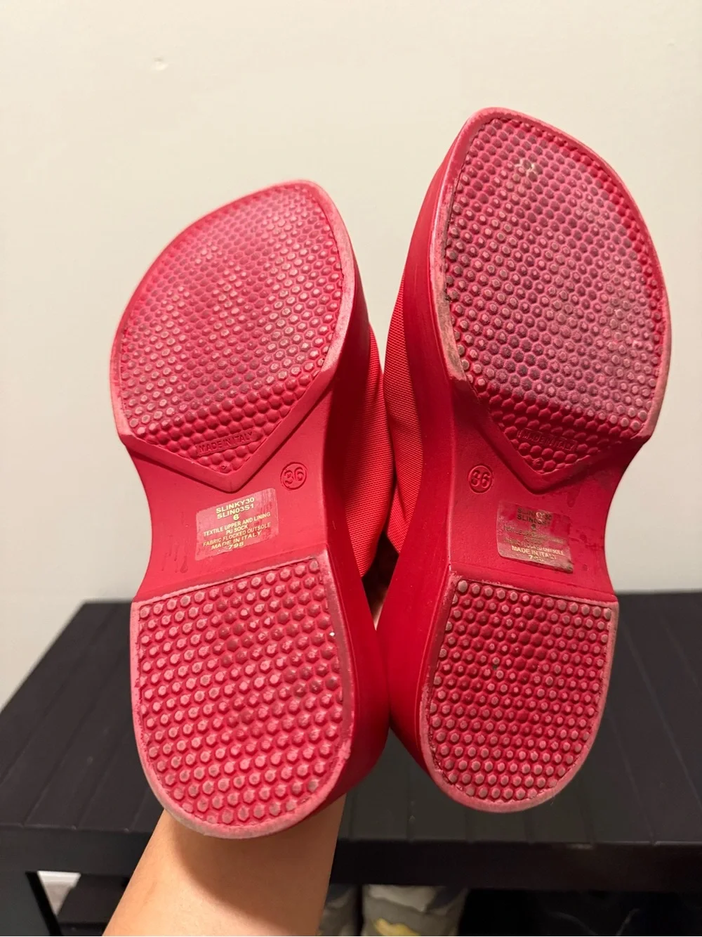 Steve Madden Red Platform Slide Sandals